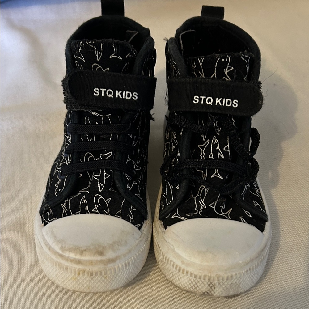 Black and White High-Top Sneakers